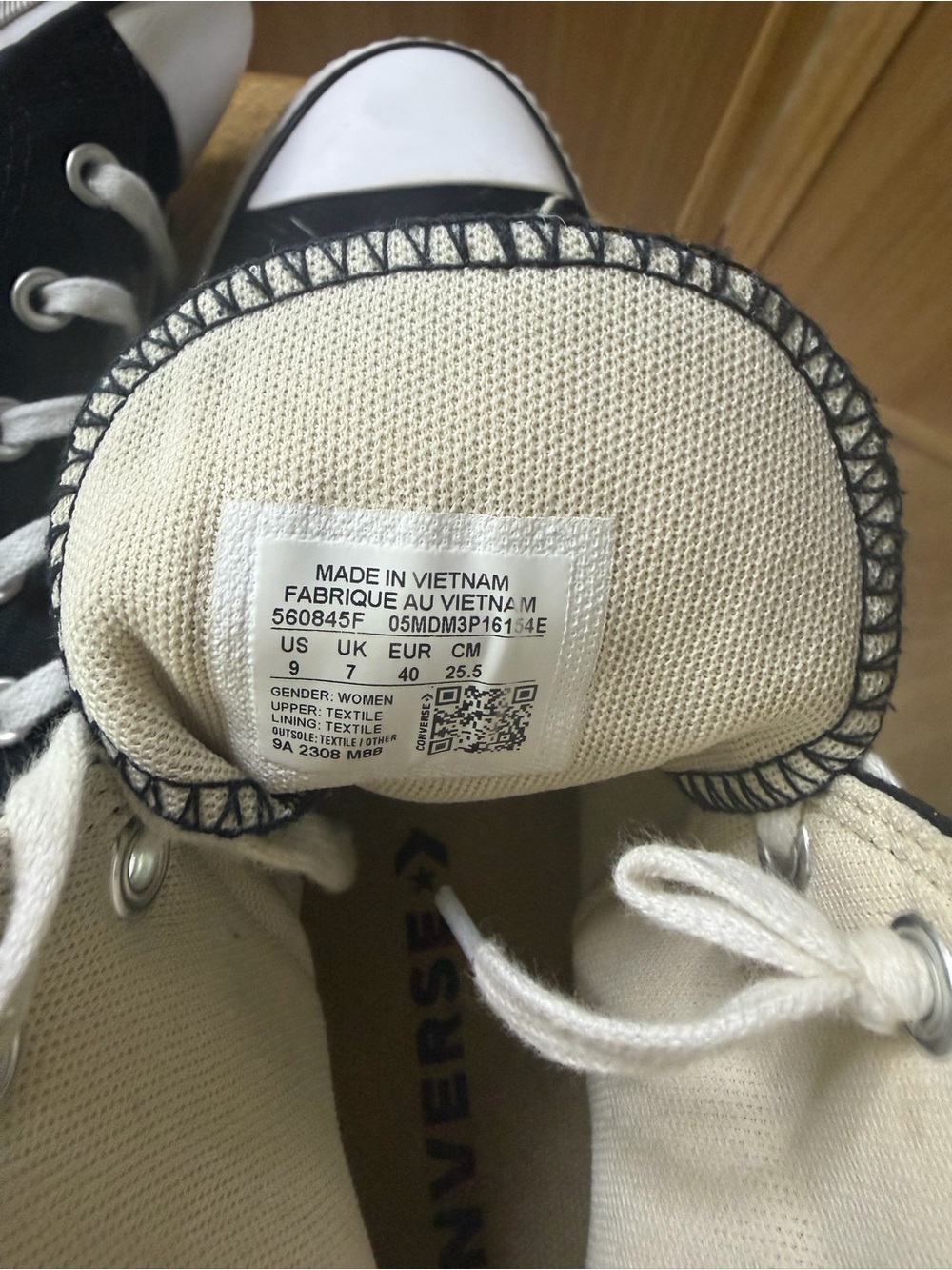 Converse Black and White High Top Sneakers - Picture 8 of 8